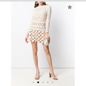 NWT self portrait embroidered floral fitted dress